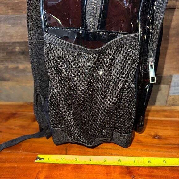 Smoky Clear Vinyl Backpack – Multi-Pocket – 17”x13” main image 5